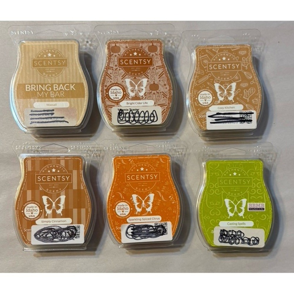 Lot Of 6 Fall Scentsy‎ Bars Autumn Wassail Cozy Kitchen Spiced Cinnamon Casting